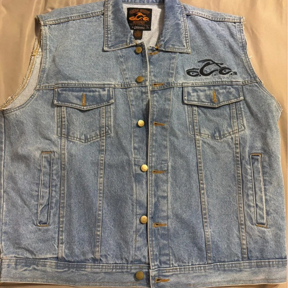 Orange County Choppers Denim Vest Cutoff — XL (Oversized) Vintage